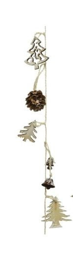 Christmas Garland: Wood Pinecone Tree 1.2m - Natural