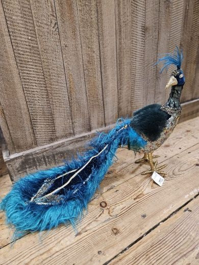 Christmas Giant Decoration: Fabric Feathers Peacock - Turqouise