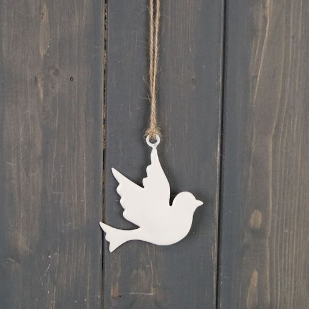 Christmas Hanging Dec: Enamel Dove - White