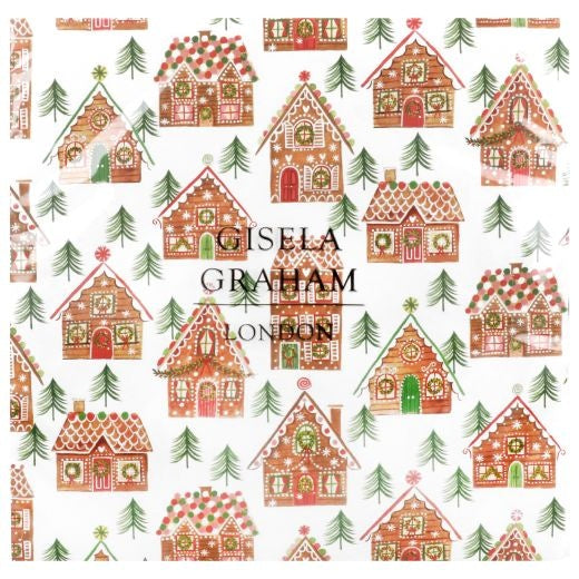 Christmas Napkins: Paper Gingerbread House - Brown - Gisela Graham