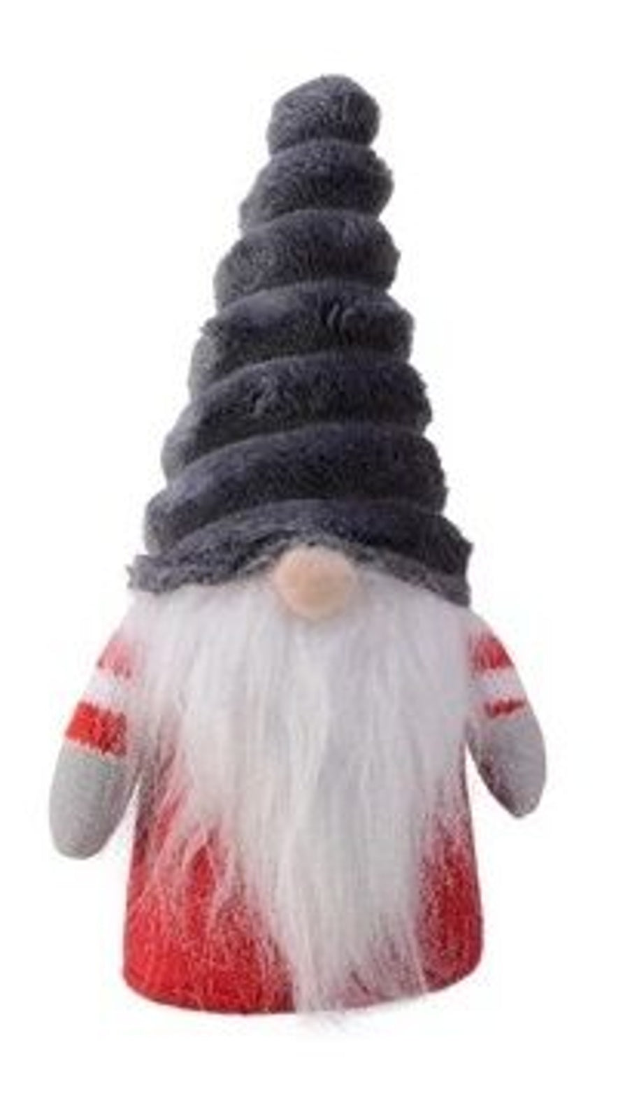 Christmas Ornament: Fabric Gonk Ribbed Hat - Grey