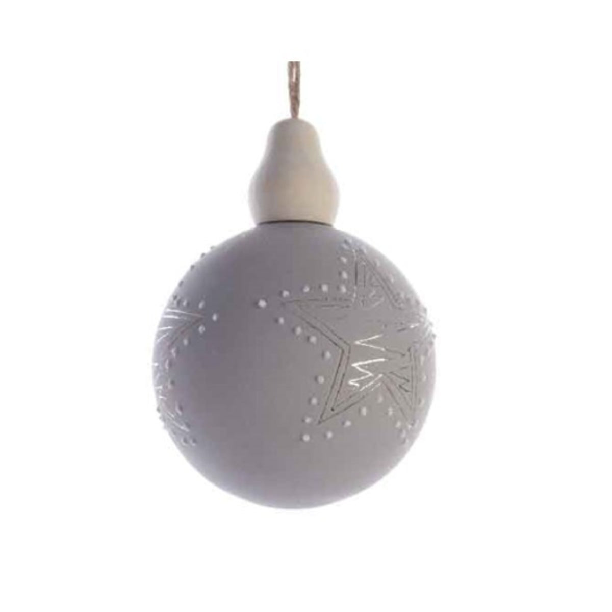 Christmas Tree Decoration: Glass bauble Star - Grey