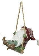 Christmas Tree Decoration: Resin Swing Gonk Back  - Red & Green