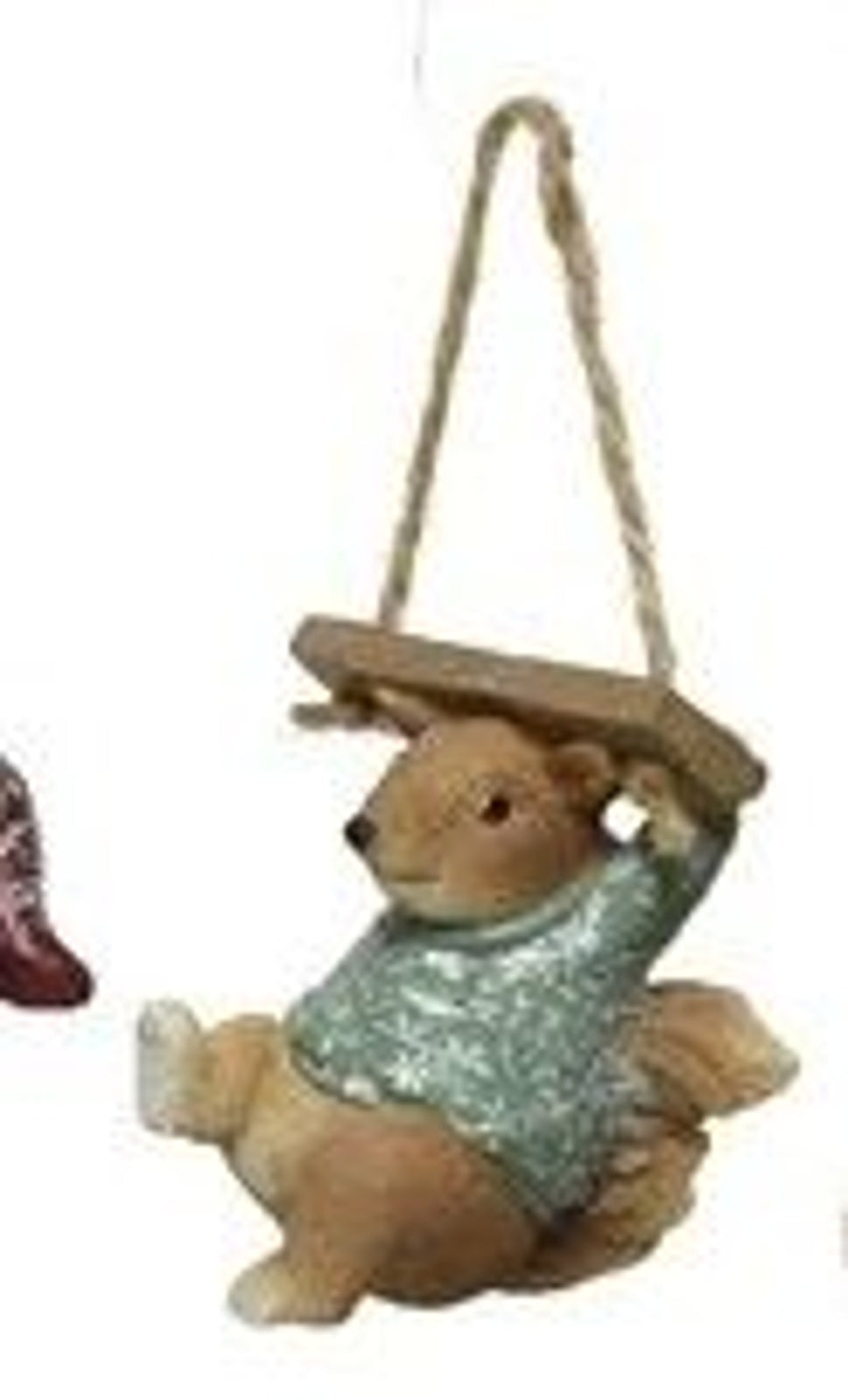 Christmas Tree Decoration: Resin Swing Squirrel Undernath  - Blue