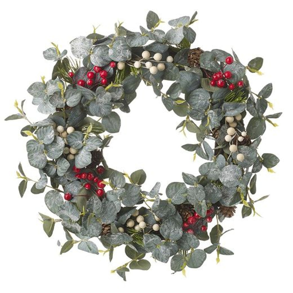 Christmas Wreath: Foliage Red & White Berry - Green - Heaven Sends