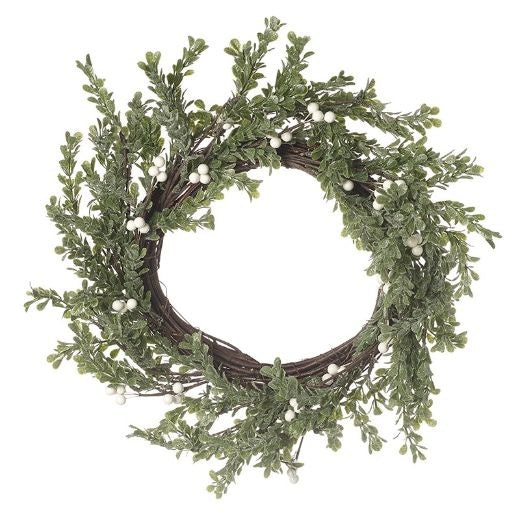 Christmas Wreath: Foliage White Berry - Green - Heaven Sends