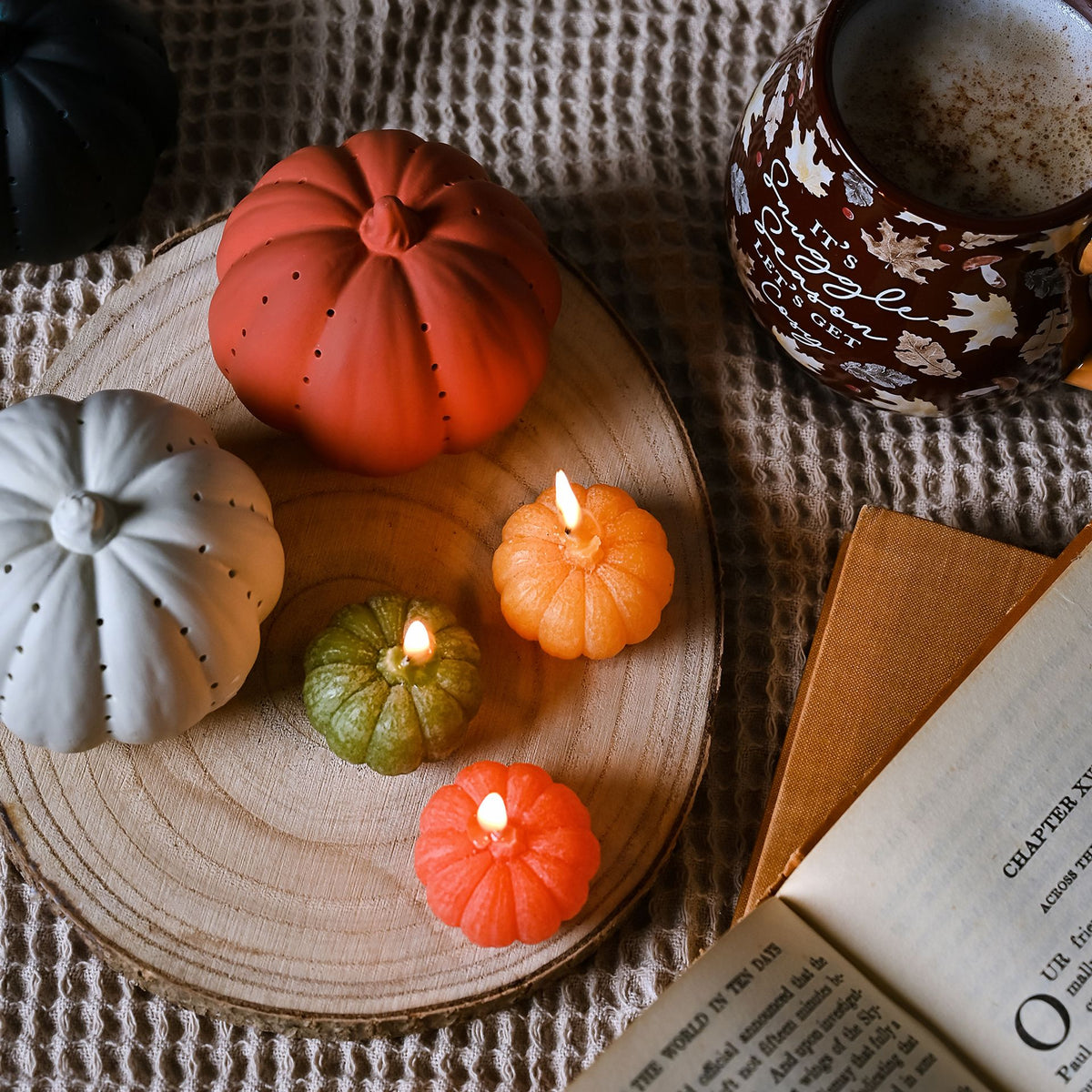 Candle Set: Set 6 Pumpkin Shape - Multicolour - Country Living