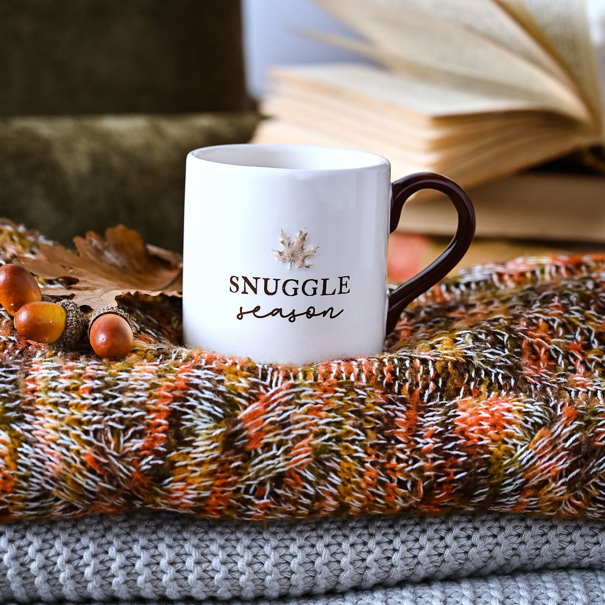 Mug Ceramic Snuggle Season Leaf - Black - Country Living