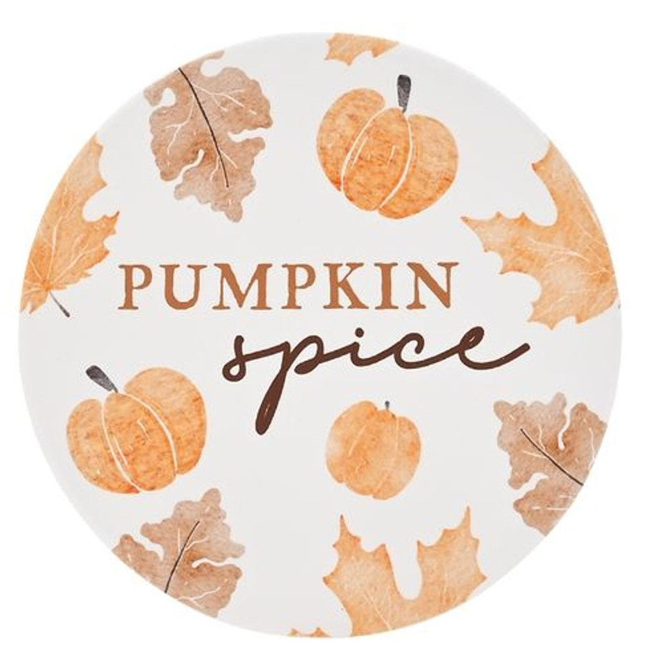 Coaster: Ceramic Round Leaves Pumpkin Spice - Orange - Country Living