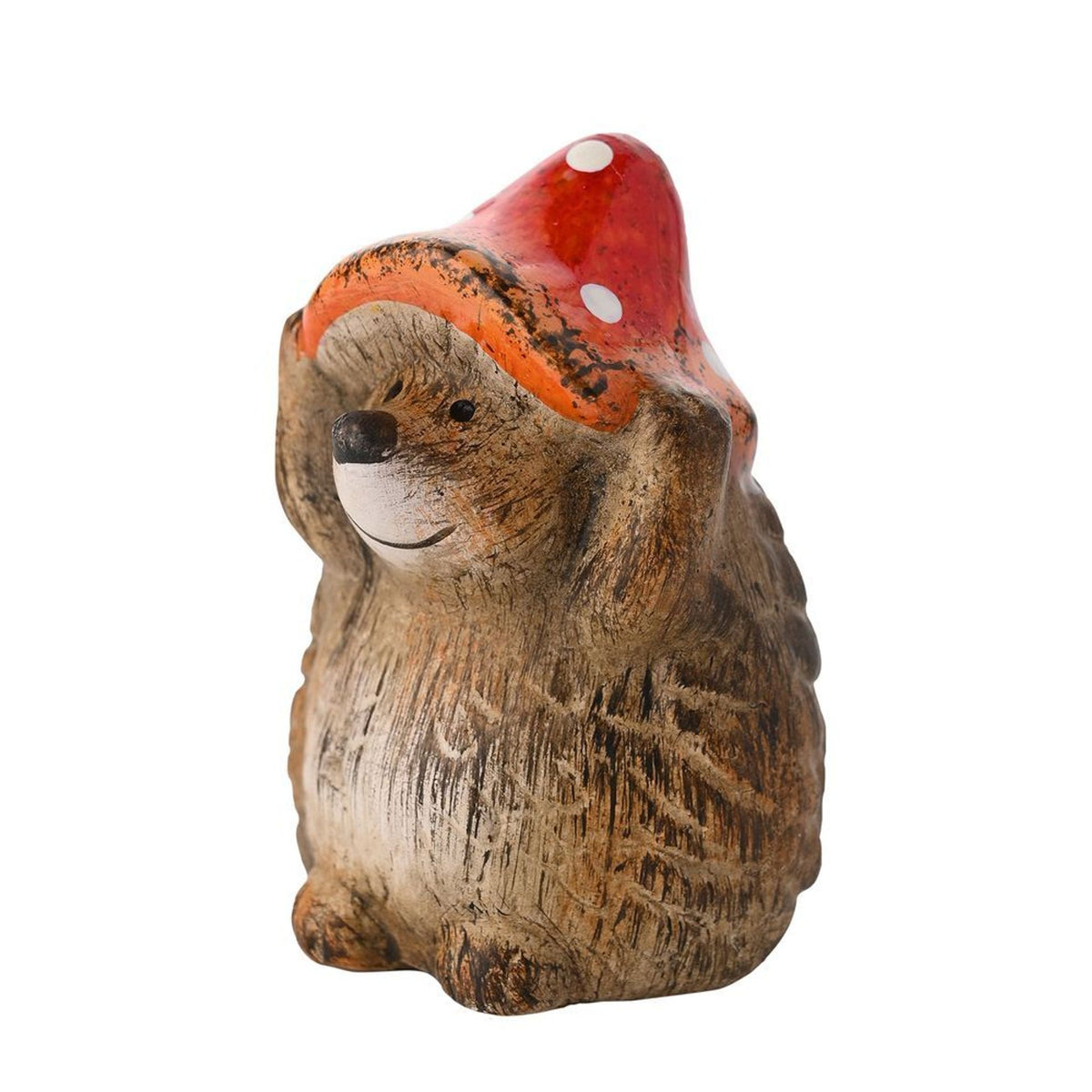 Ornament: Hedgehog In A Toadstool Hat - Small - Brown - Country Living