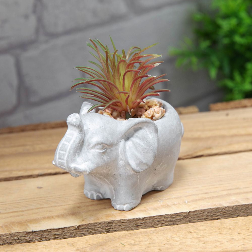 Faux Plant: Cement Mini Elephant Succulent - Grey