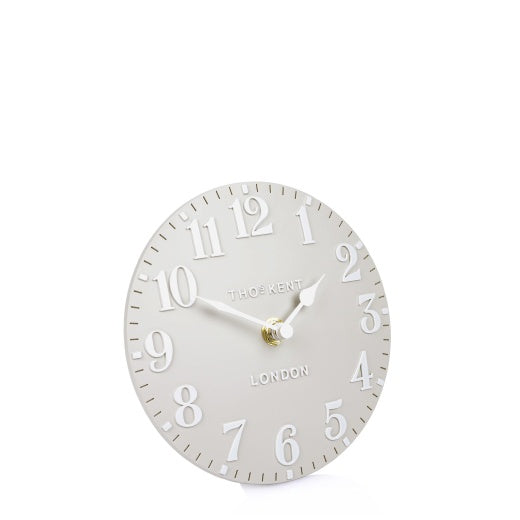 Clock: Mantel Resin Arabic 6inch - Dove Grey - Thomas Kent