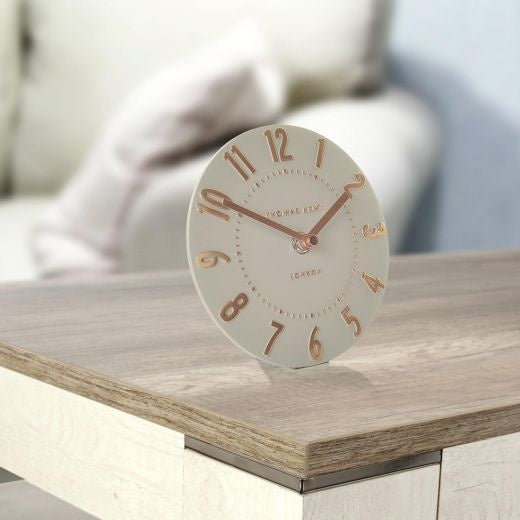 Clock: Mantel Resin Mulberry 6inch - Beige & Rose Gold COPPER - Thomas Kent