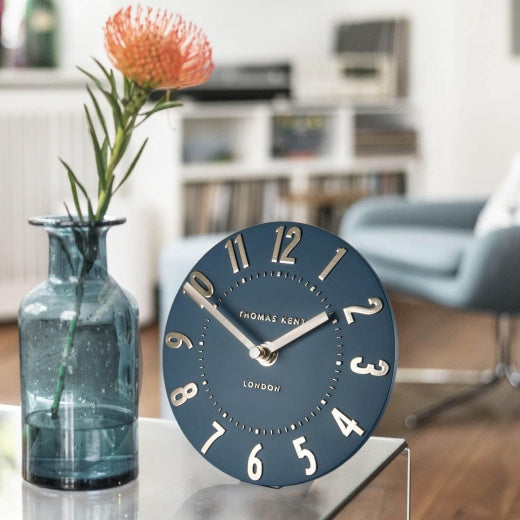 Clock: Mantel Resin Mulberry 6inch - Midnight Navy Blue Gold - Thomas Kent