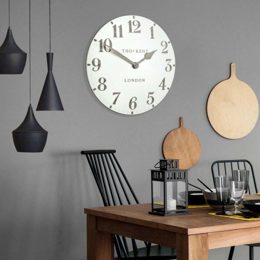 Clock: Wall Resin Arabic 20inch -  Limestone Cream  - Thomas Kent