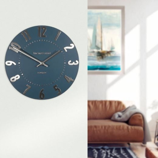 Clock: Wall Resin Mulberry 12inch - Midnight Navy Blue Champagne - Thomas Kent