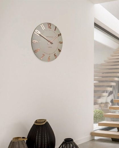 Clock: Wall Resin Mulberry 20 inch - Beige & Rose Gold Copper - Thomas Kent