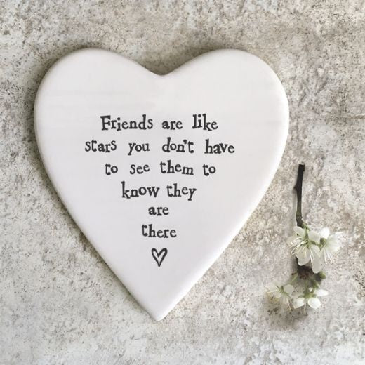 Coaster: Porcelain Ceramic Heart Friends Like Stars - East Of India