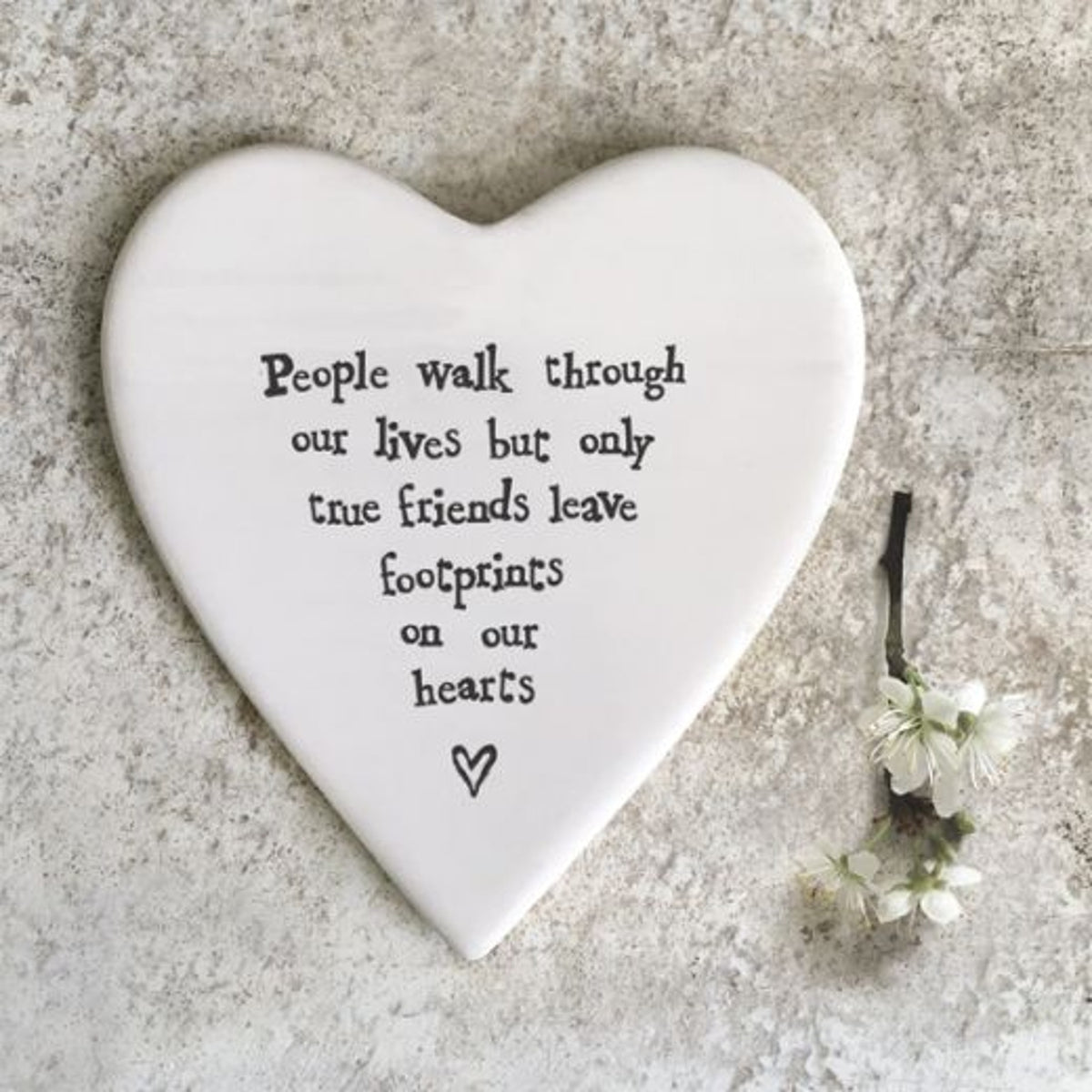 Coaster: Porcelain Ceramic Heart People Walk Life Friends - East Of India