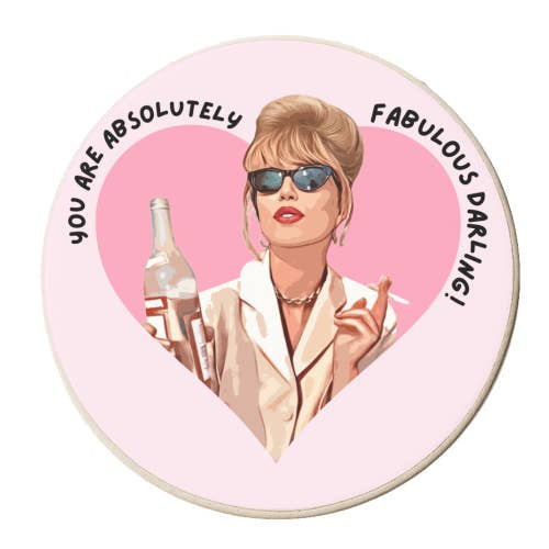 Coaster: Ceramic Round You Are Absolutely Fabulous Darling - Pink - Art Wow