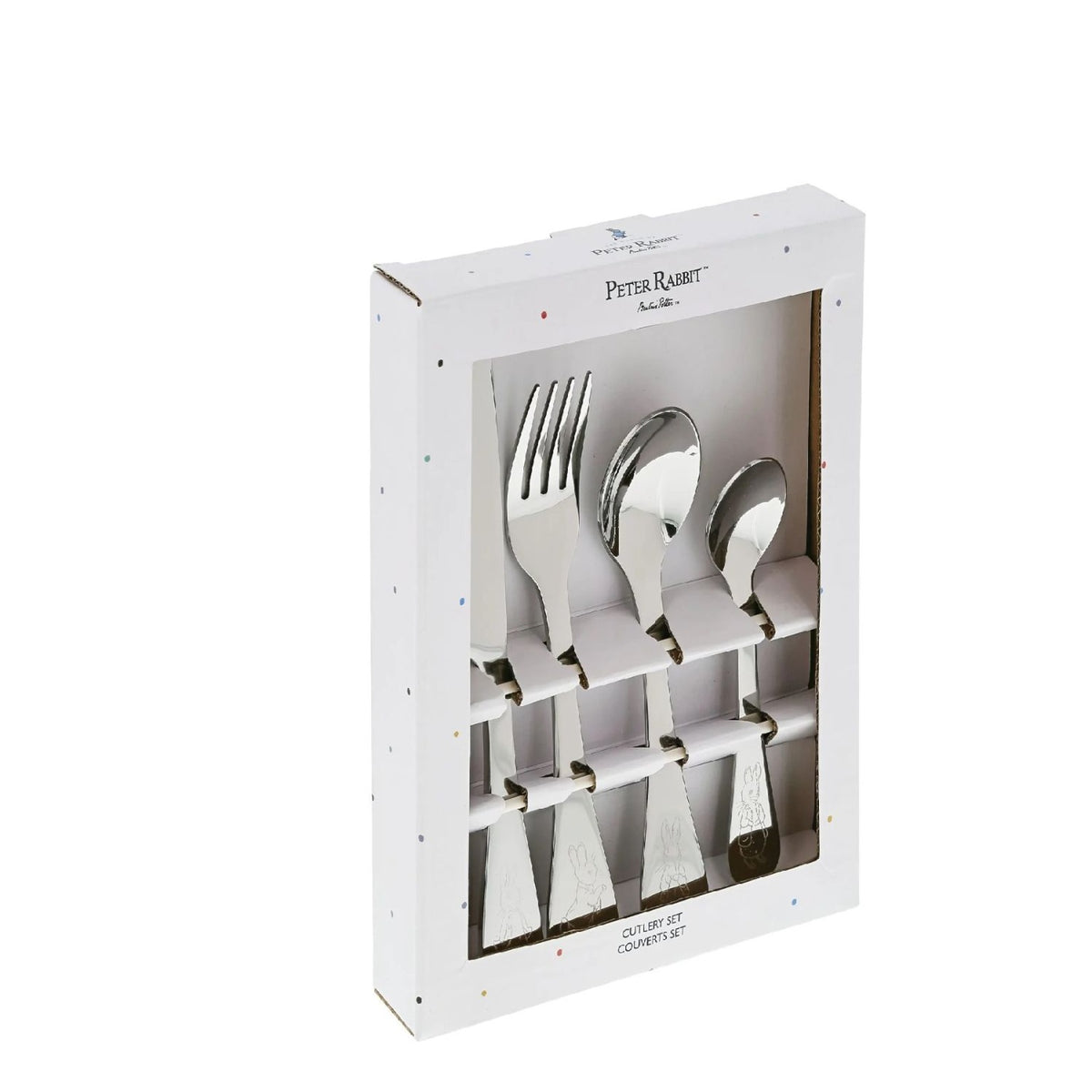 Childrens Cutlery Set: Stainless Steel Beatrix Potter - Silver - Peter Rabbit