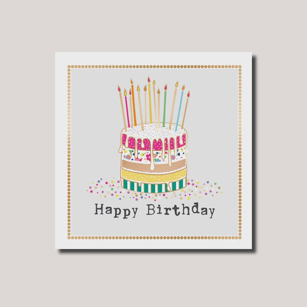 Birthday Card: Lucy Cake With Candles - Colourful - Marina B