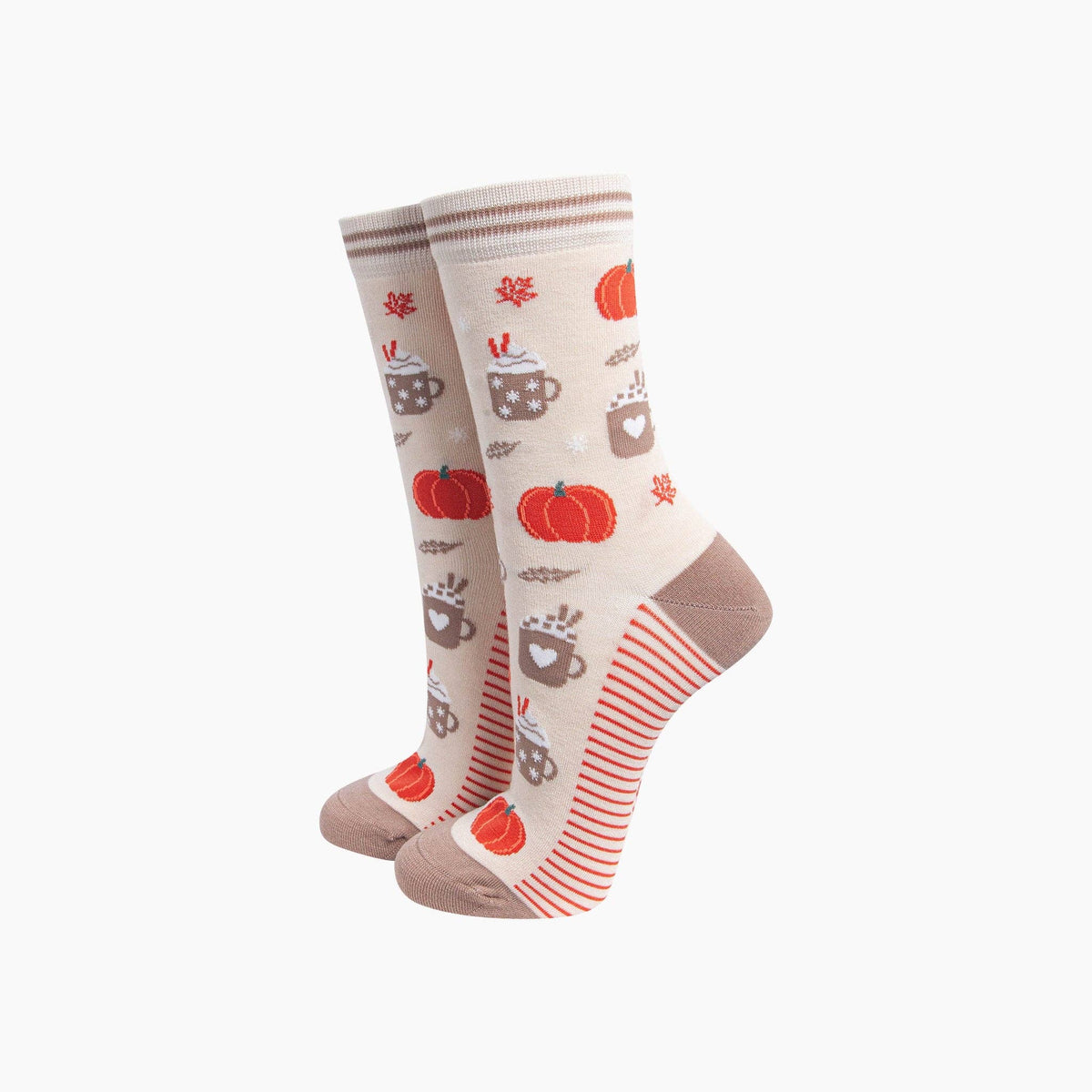 Ladies Socks: Pumpkin Spice Women's Bamboo - Cream - Sock Talk