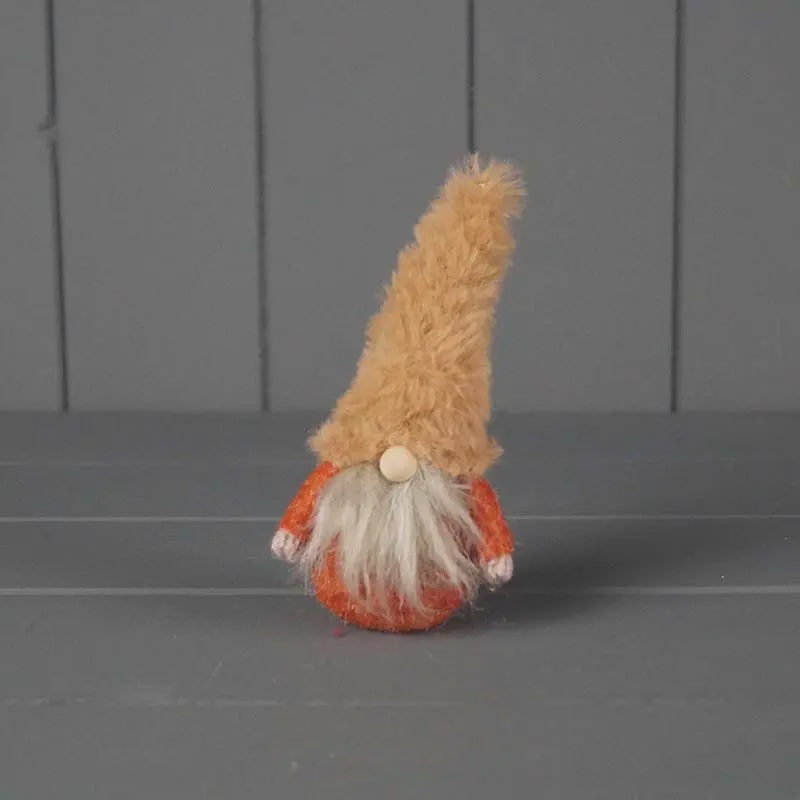 Autumn Ornament: Fabric Gonk Furry Hat - Orange - Satchville Gift Co