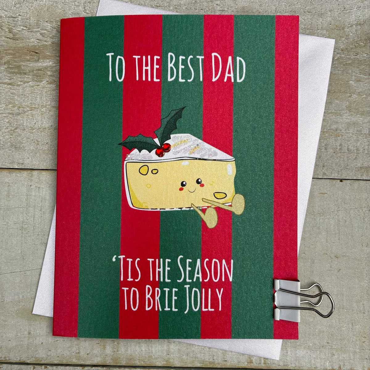 Christmas Card: To The Best Dad - Brie - DOODLEBUG - White Cotton Cards