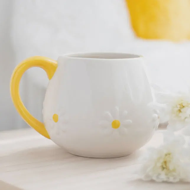 Mug: Ceramic Rounded Daisy Flower - Pastel - Something Different