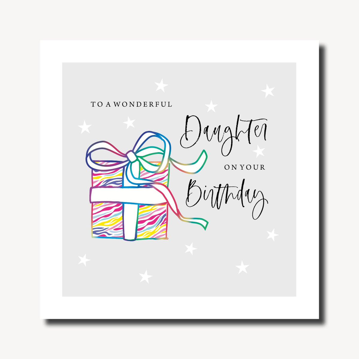 Daughter Card: Happy Birthday Present & Stars - Marina B