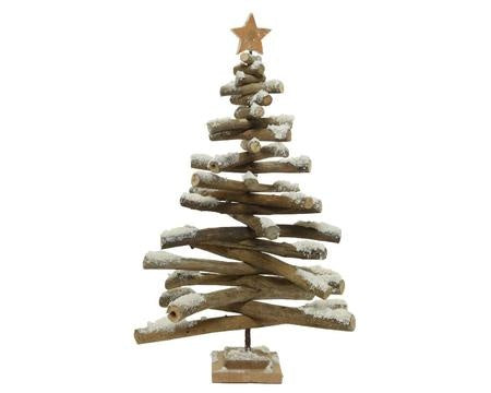 Decorative Tree: Driftwood Glitter Small Snow - Natural