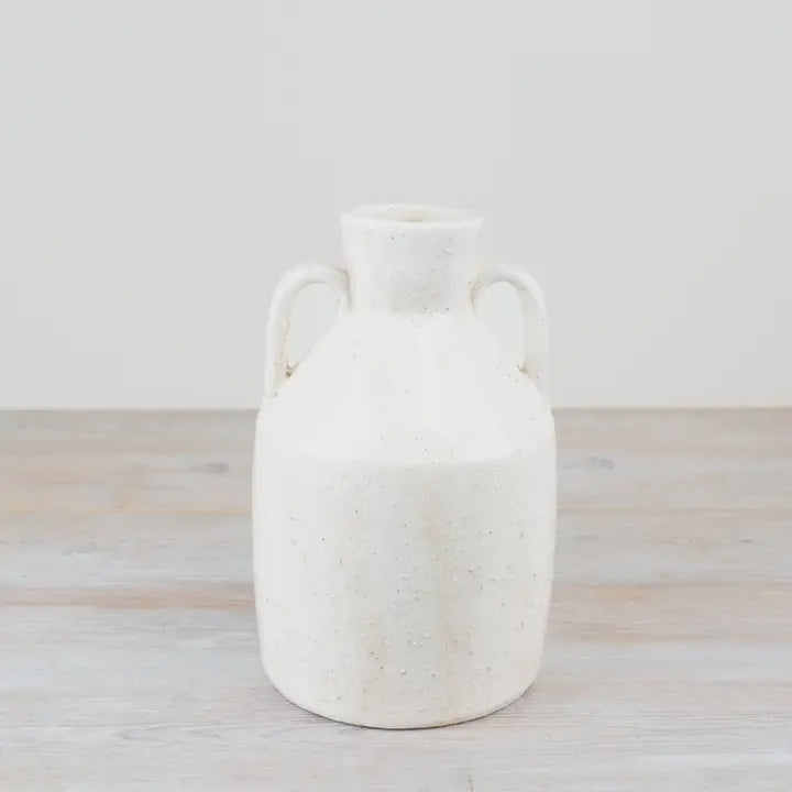 Vase: Ceramic Hand Crafted Roe 26.5cm - White - Gainsborough Giftware
