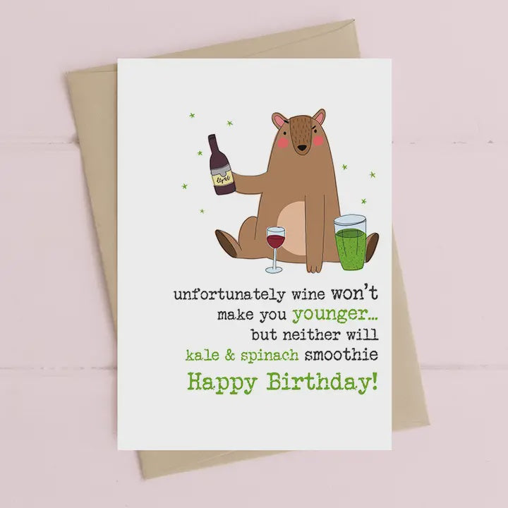 Birthday Card: Kale and spinach smoothie  - Dandelion Stationery
