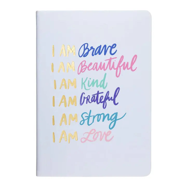 Journal: Lined Hardcover Desk Notebook I Am Brave - Blue - Oli Olsen