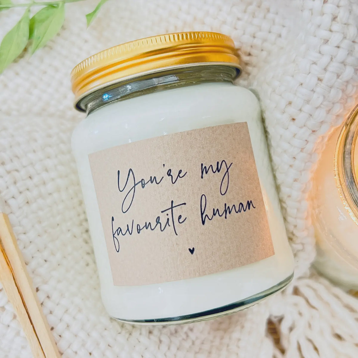 Candle: Scented Coconut Milk & Sea Salt You Are My Favourite Human - White - Lollyrocket Candles