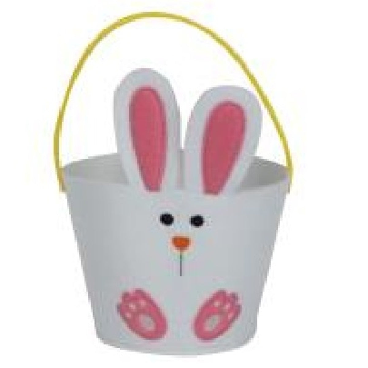 Easter Basket: Large Felt Bunny with Handle - White - Gisela Graham