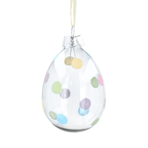Easter Hanging Dec: Glass Egg Spot - Pastel - Gisela Graham