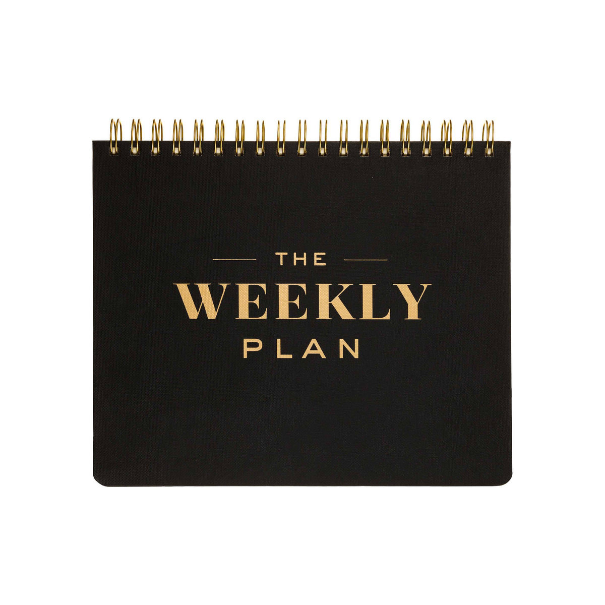 Desk Planner: Spiral Undated Weekly Desk Planner - Black & Gold - Oli Olsen