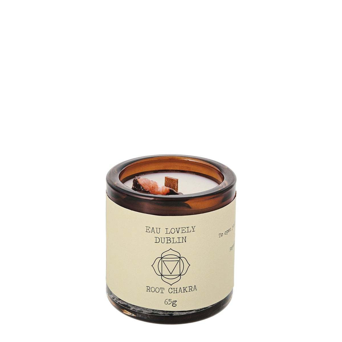 Candle: Scented Glass Small Crystal Chakra  Root - Eau Lovely