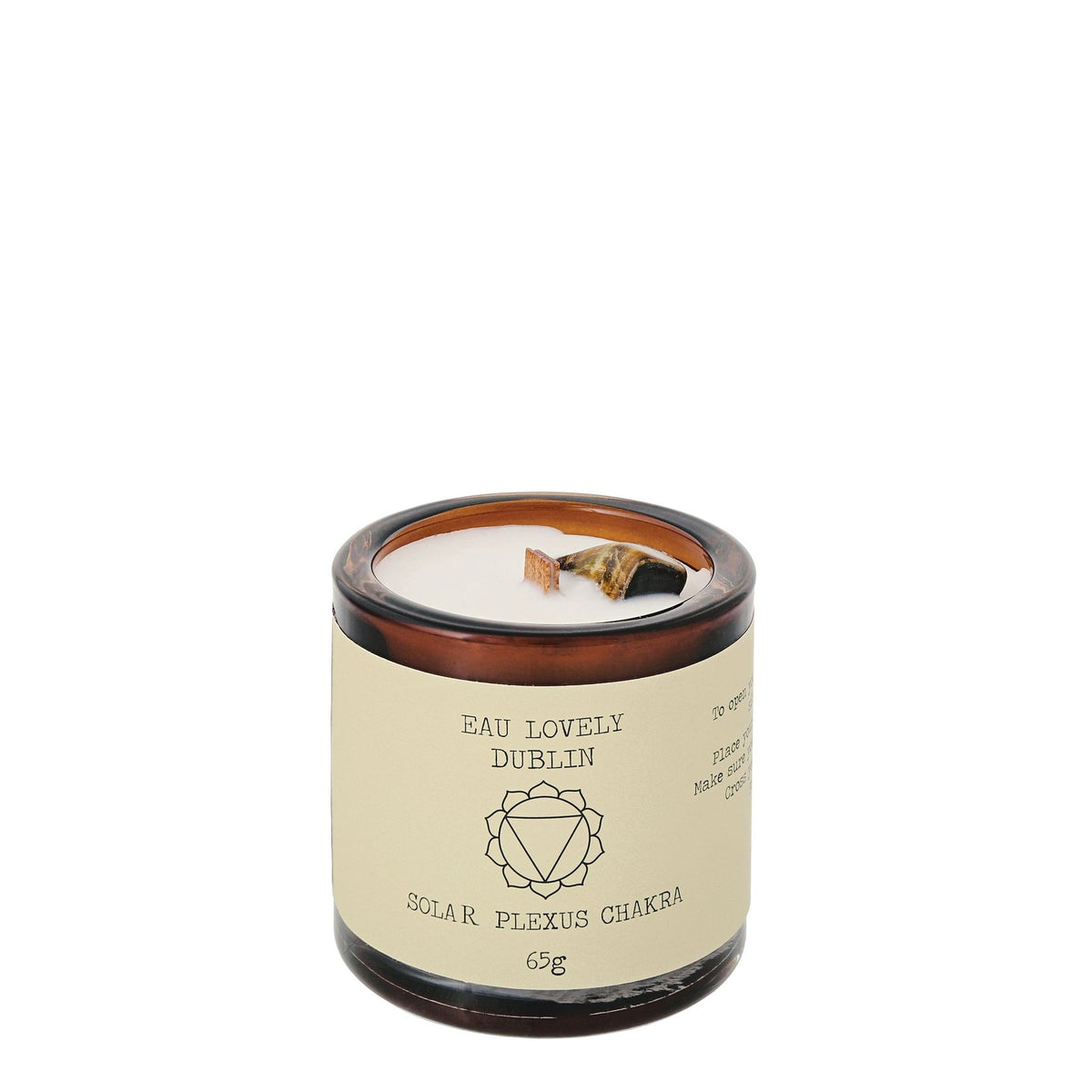 Candle: Scented Glass Small Crystal Chakra  Solar Plexus - Eau Lovely
