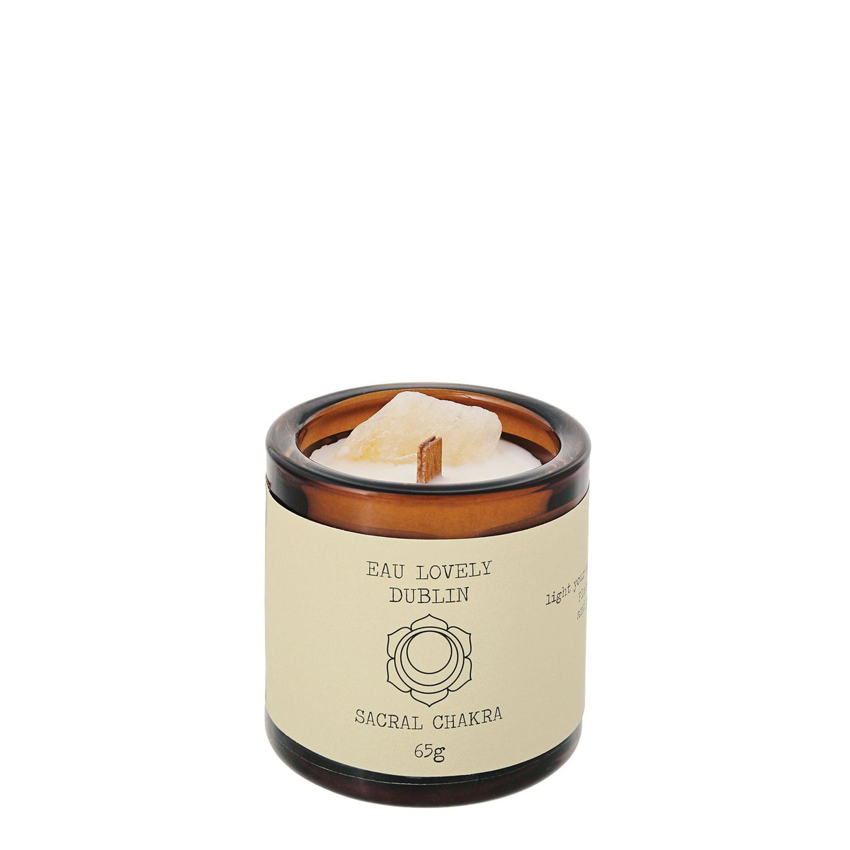 Candle: Scented Glass Small Crystal Chakra  Sacral - Eau Lovely