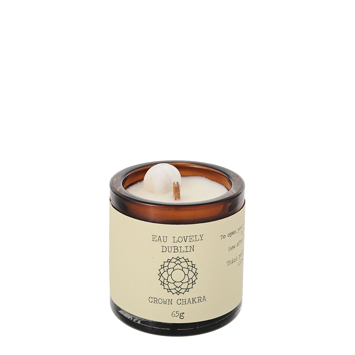 Candle: Scented Glass Small Crystal Chakra  Crown - Eau Lovely