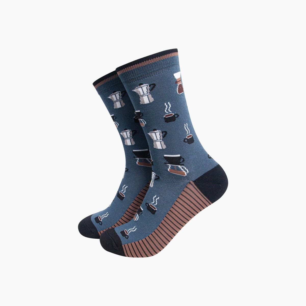 Men's Socks:  Bamboo Barista Coffee  - Teal Green - Sock Talk