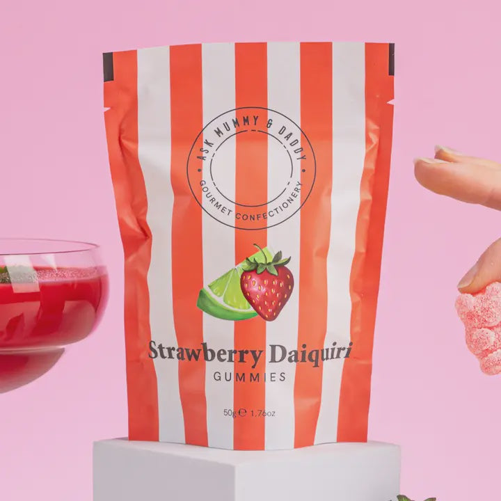 Sweet Pouch: Strawberry Daiquiri Gummies - Red - Ask Mummy & Daddy