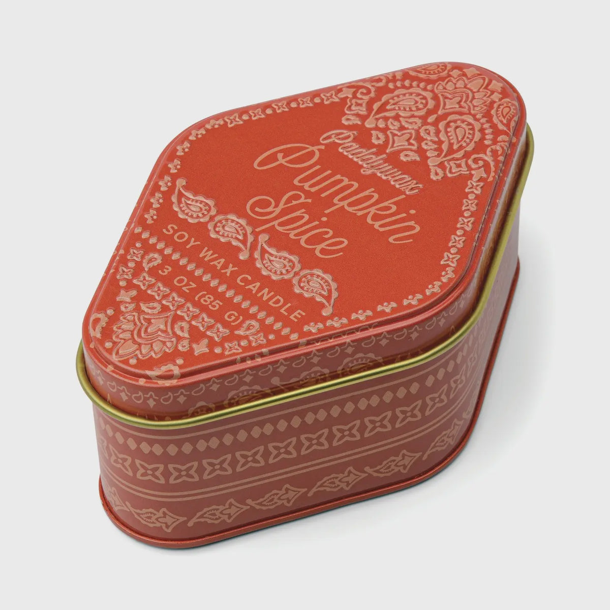 Scented Decorative Candle: Station Printed Tin- Pumpkin Spice - Red - Paddywax