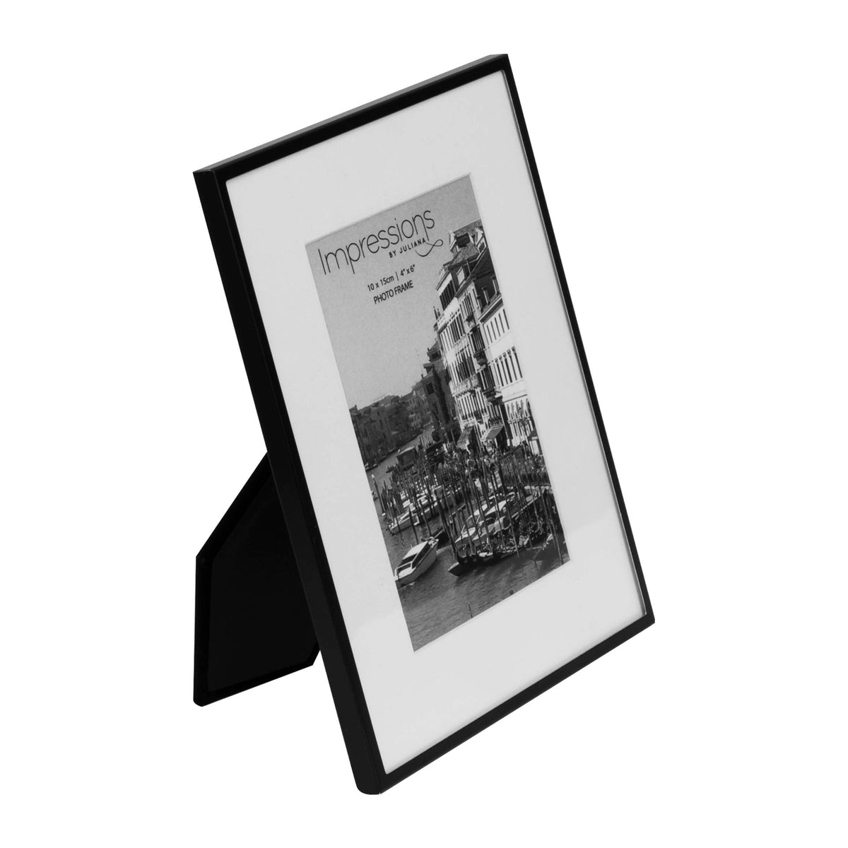 Photo Frame: Metal Modern Mounted 6 x 4 - Black - Impressions