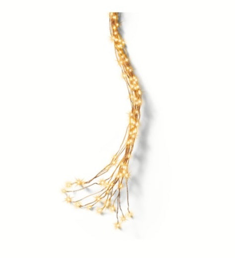 Fairy Lights: Battery Operated Cascade Copper 60 Lights Timer Wire Micro LED 10 Strings 80cm -Warm White