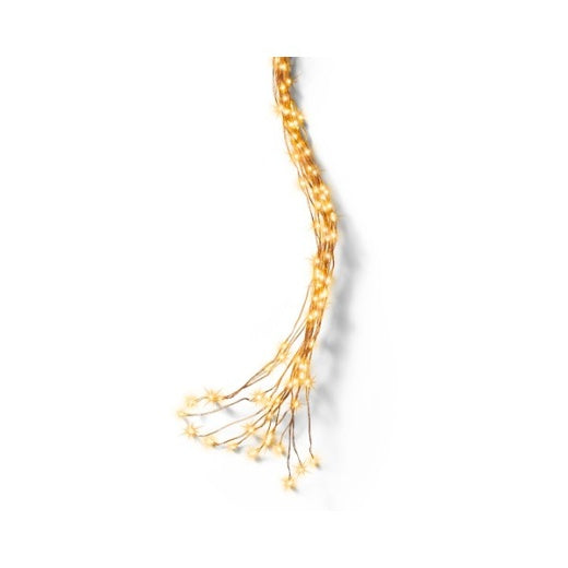 Fairy Lights: Battery Operated Cascade Copper 96 Lights Timer Wire Micro LED 12 Strings 110cm - Warm White