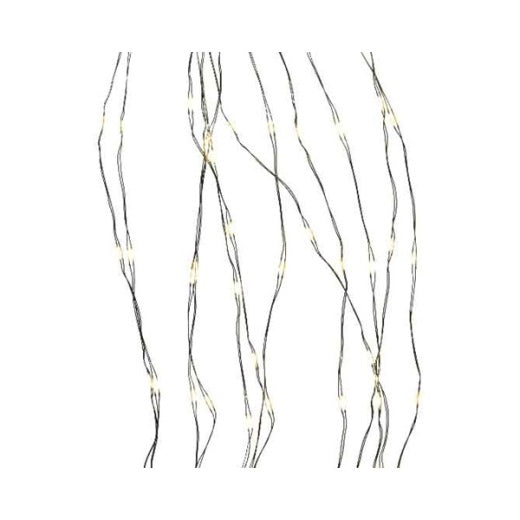 Fairy Lights: Mains Operated Cascade Green 408 Lights Wire Micro LED 12 Strings 1.8m - Warm White